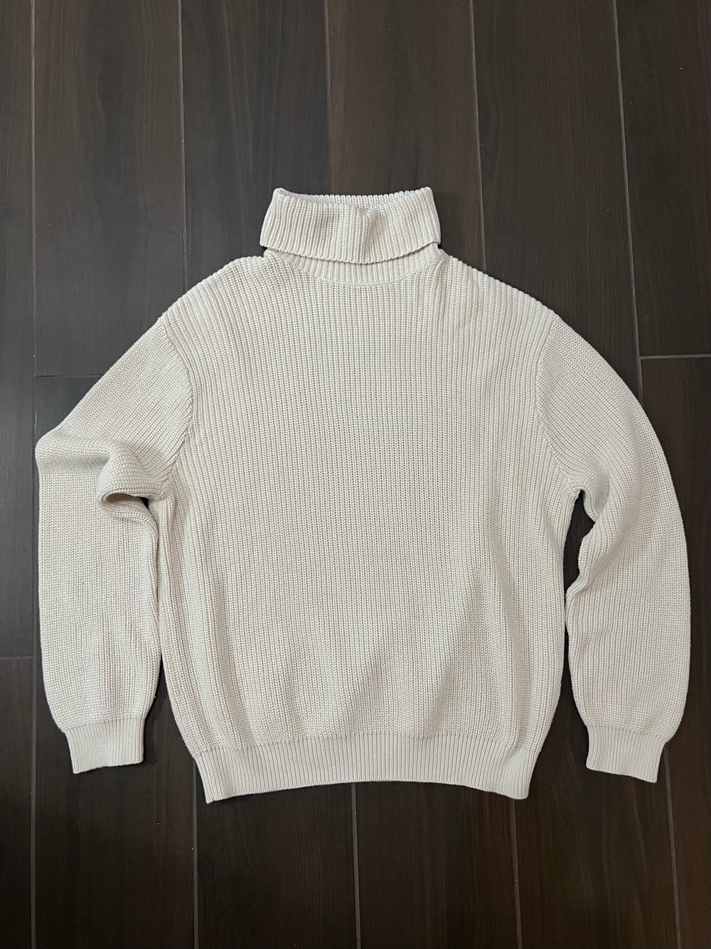 Brandy Melville Cream Chunky Knit Agnes Turtleneck Sweater Oversized Fit